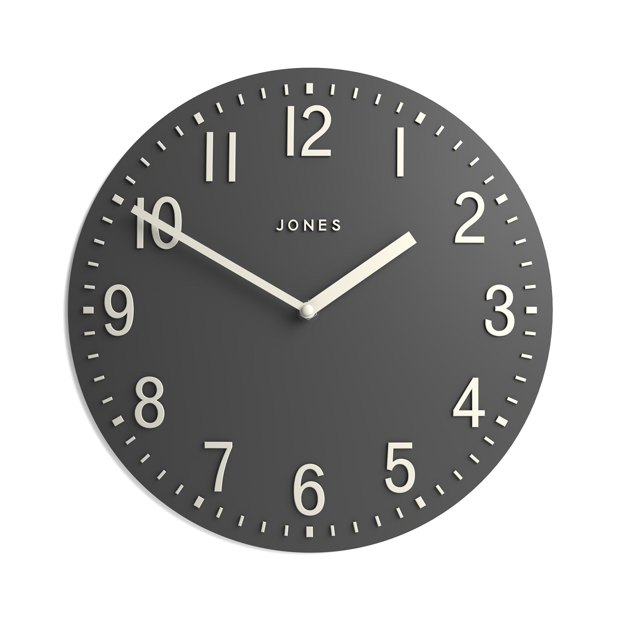 Jones Chilli convex wall clock in grey and cream 30cm – Jones Clocks