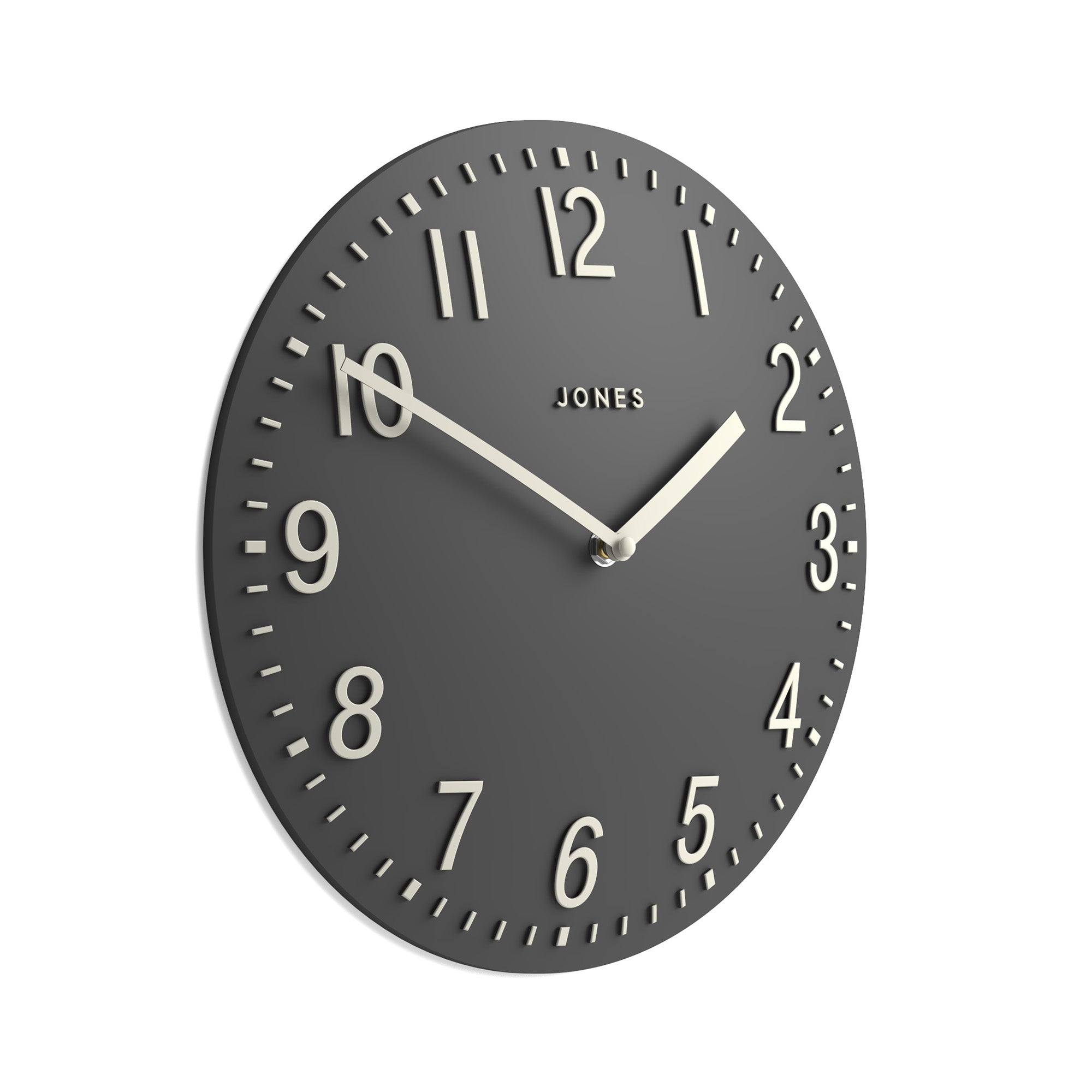 Jones Chilli convex wall clock in grey and cream 30cm – Jones Clocks