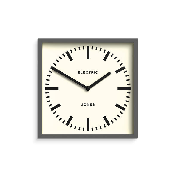 Jones Box wall clock in grey 25cm