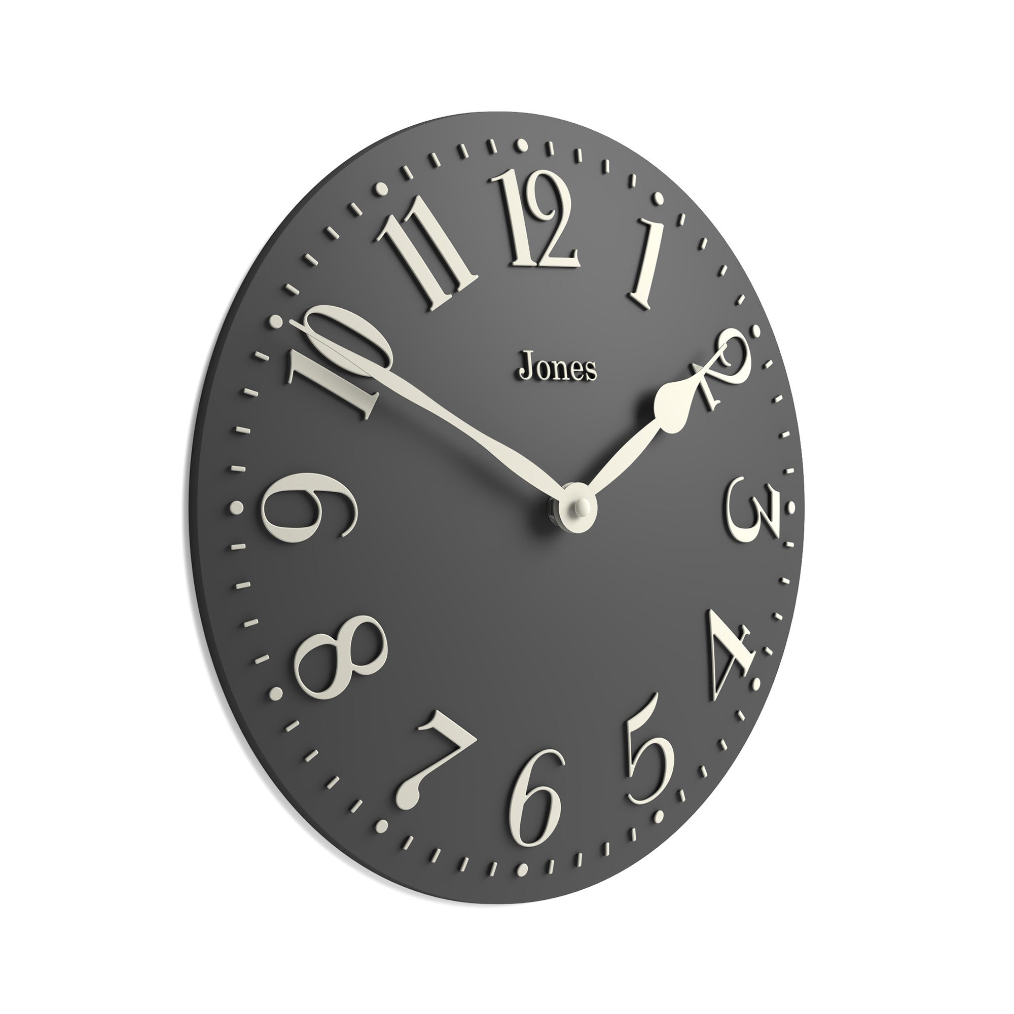 Betty wall clock in blizzard grey | 30 cm | Jones Clocks