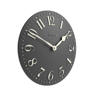 Jones Betty convex wall clock in blizzard grey 30cm
