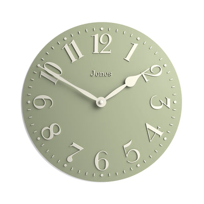 Jones Betty convex wall clock in sage green 30cm