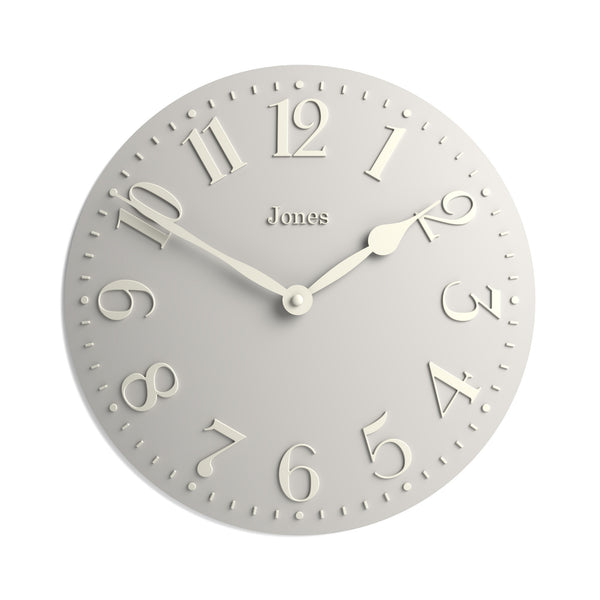 Jones Betty convex wall clock in overcoat grey 30cm