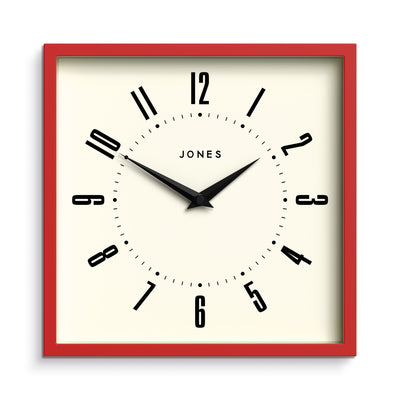 Jones Box wall clock in red 25cm