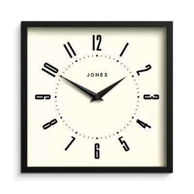 Jones Box wall clock in black 25cm