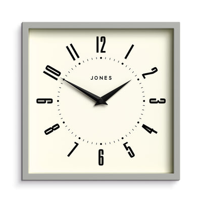 Jones Box wall clock in grey 25cm