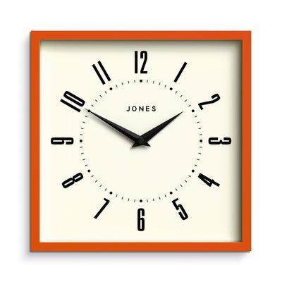Jones Box wall clock in orange 25cm