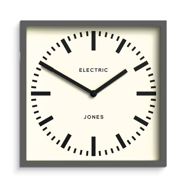 Jones Box wall clock in grey 25cm