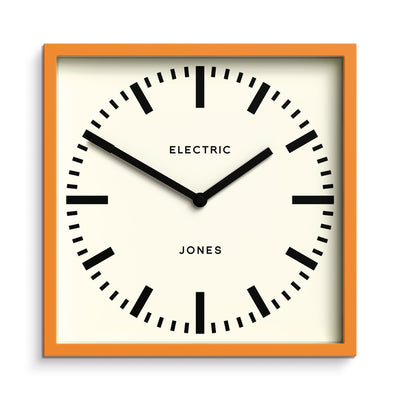 Jones Box wall clock in orange 25cm
