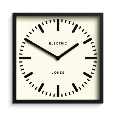 Jones Box wall clock in black 25cm