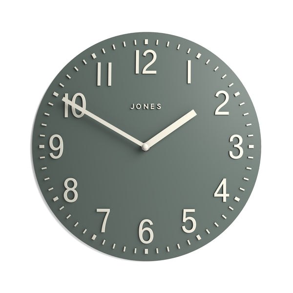 Jones Chilli convex wall clock in green and cream 30cm