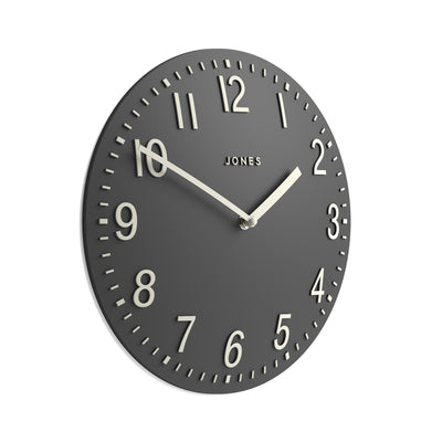 Jones Chilli convex wall clock in grey and cream 30cm