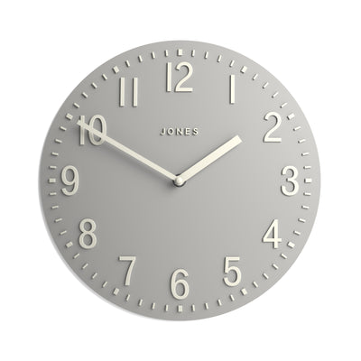 Jones Chilli convex wall clock in light grey and cream 30cm