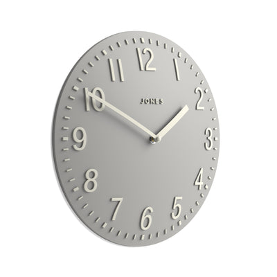 Jones Chilli convex wall clock in light grey and cream 30cm