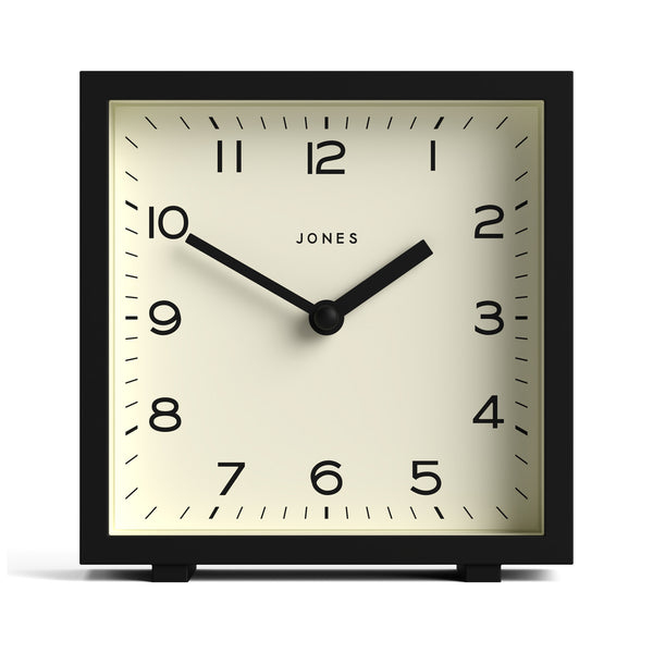 Jones Disco mantel clock in black