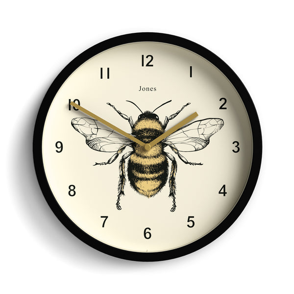 Jones Bee wall clock in black 25cm