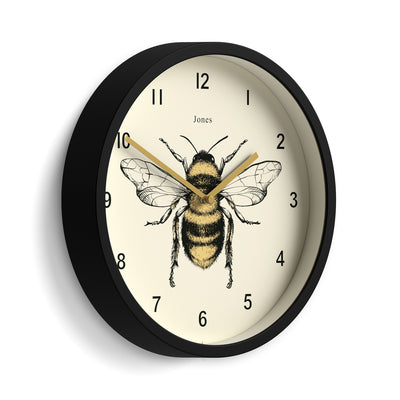 Jones Bee wall clock in black 25cm