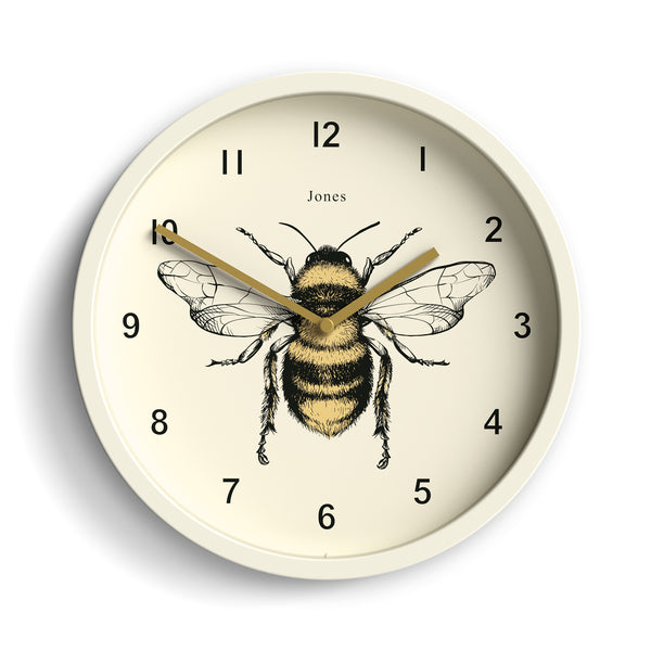 Jones Bee wall clock in pale cream 25cm