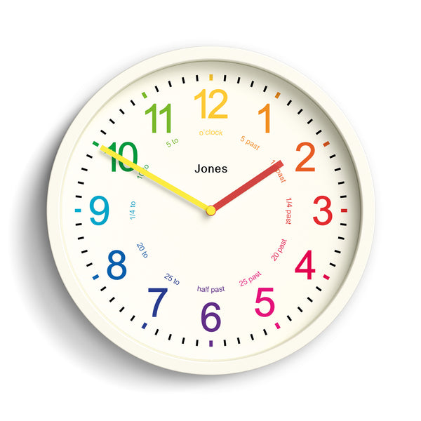 Jones Kids wall clock in pale cream