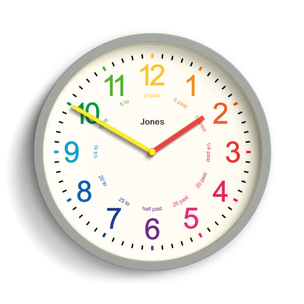 Jones Kids wall clock in grey 25cm