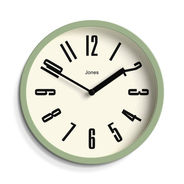 Jones Hot Tub wall clock in matcha green 20cm