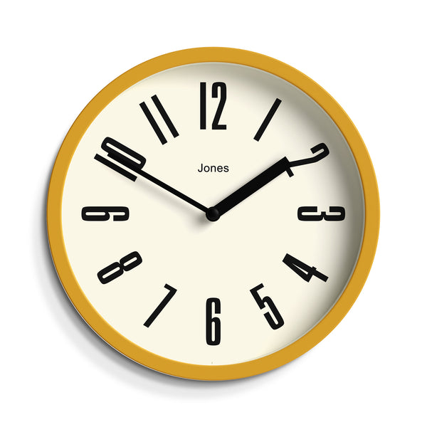 Jones Hot Tub wall clock in yellow 20cm