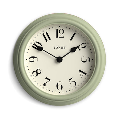 Jones Frieze wall clock in sage green 23cm