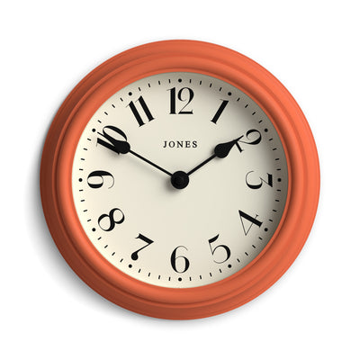 Jones Frieze wall clock in terracotta orange 23cm