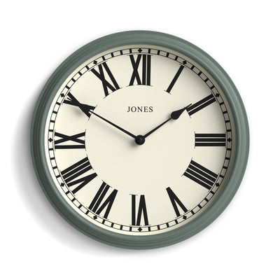 Jones Hackney wall clock in asparagus green 30cm