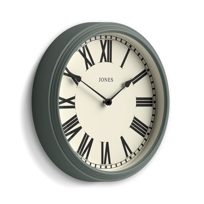 Jones Hackney wall clock in asparagus green 30cm