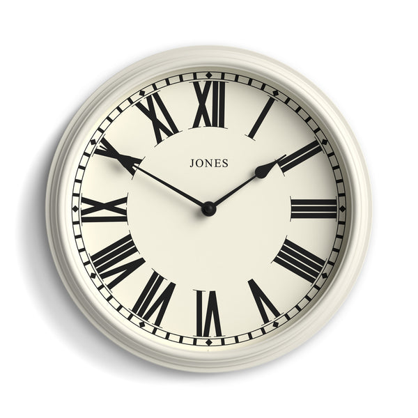 Jones Hackney wall clock in pale cream 30cm