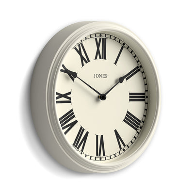 Jones Hackney wall clock in pale cream 30cm