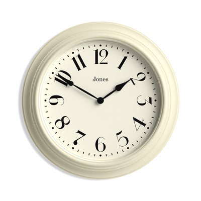 Jones Fenchurch wall clock in pale cream 40cm