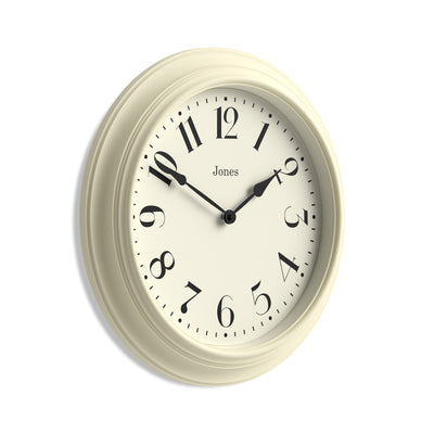 Jones Fenchurch wall clock in pale cream 40cm