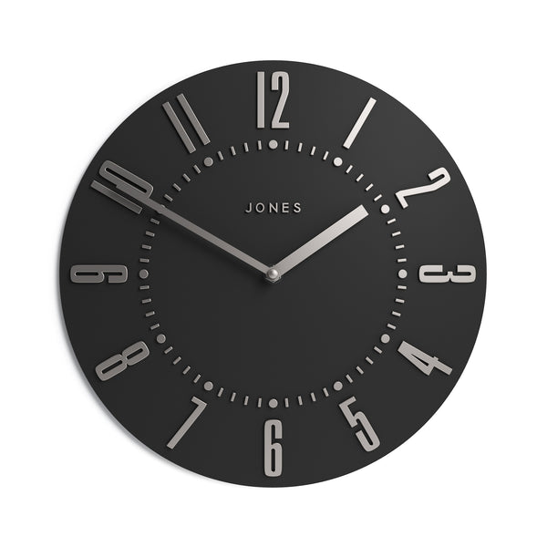 Jones Juke convex wall clock in grey 30cm