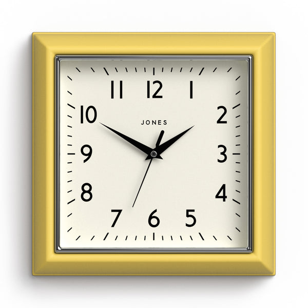 Jones Mustard wall clock in yellow 25cm