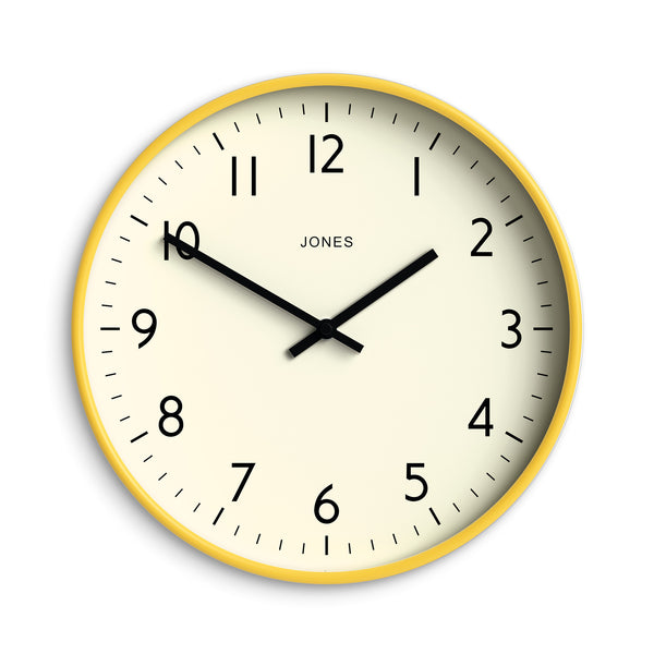 Jones Studio wall clock in yellow 30cm