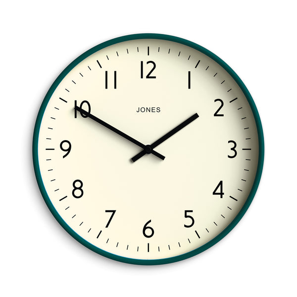 Jones Studio wall clock in eden green 30cm