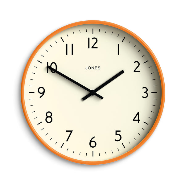 Jones Studio wall clock in orange 30cm