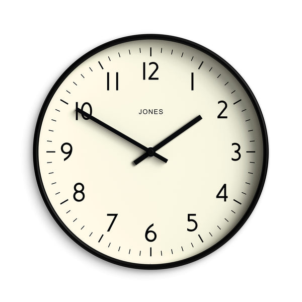 Jones Studio wall clock in black 30cm