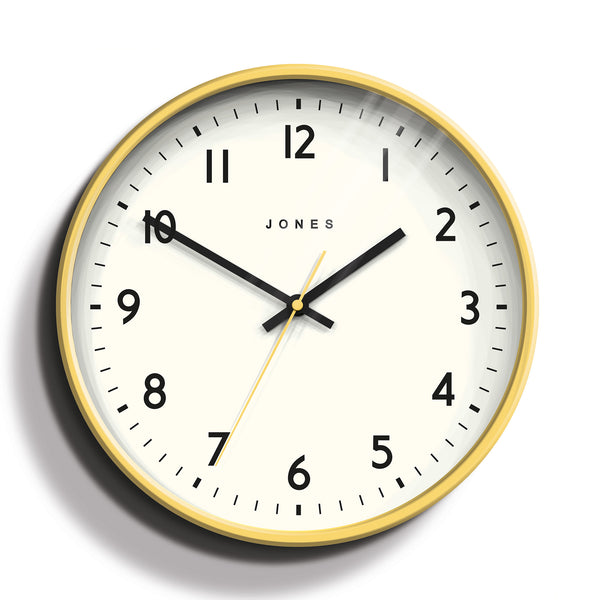 Jones Jam wall clock in yellow 30cm