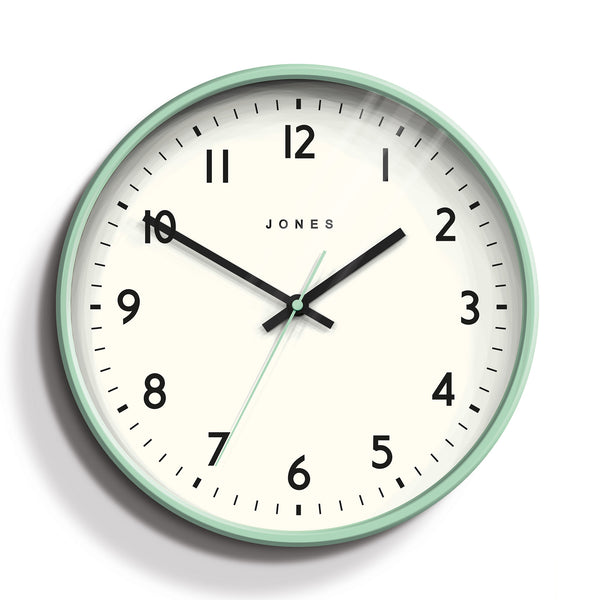 Jones Jam wall clock in mint green 30cm