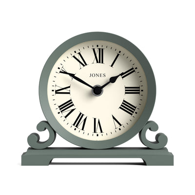 Jones Saloon mantel clock in asparagus green