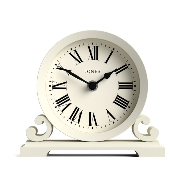 Jones Saloon mantel clock in pale cream