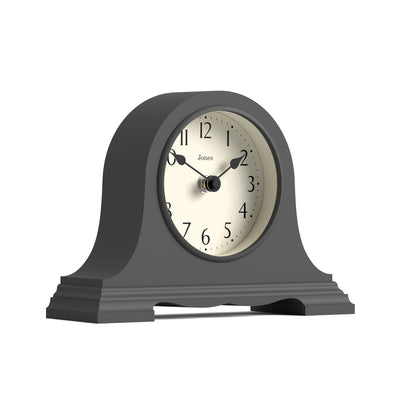 Jones Speakeasy mantel clock in blizzard grey