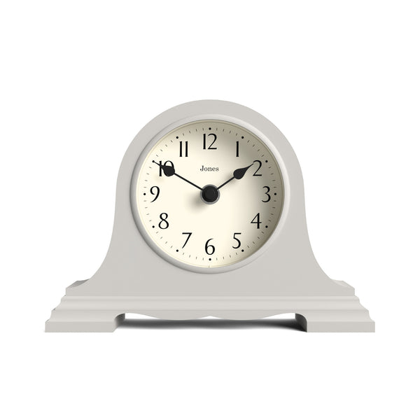 Jones Speakeasy mantel clock in cloud grey