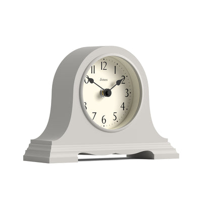 Jones Speakeasy mantel clock in cloud grey