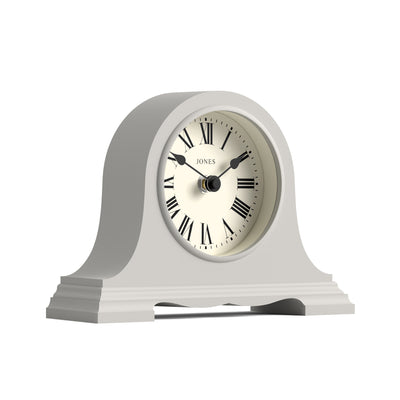 Jones Speakeasy mantel clock in overcoat grey