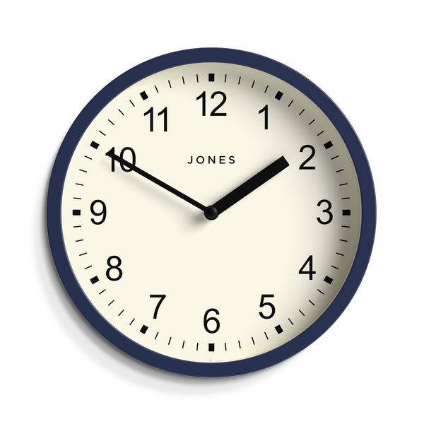 Jones Spin wall clock in indigo blue 20cm