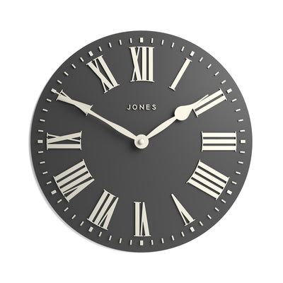 Jones Strand convex wall clock in blizzard grey 30cm